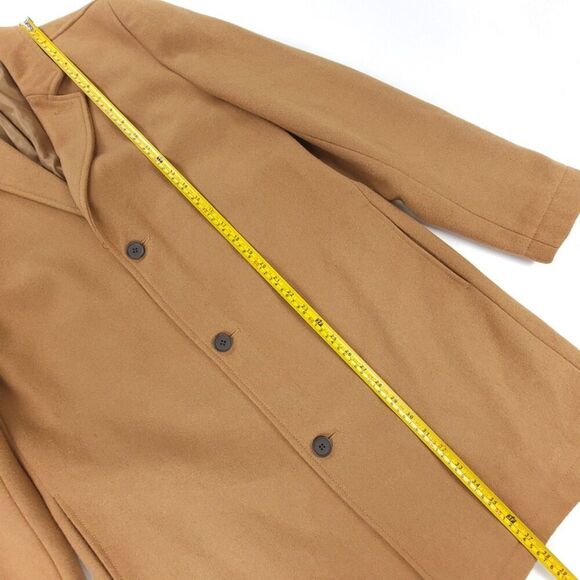 NEW Topman Wool Oversized Button Down Coat Old Money Felted Brown Minimal Large - Picture 3 of 10